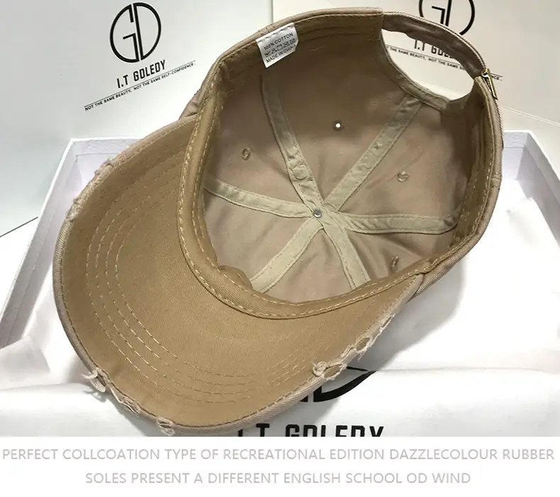 Vintage Baseball Cap Men's Trendy Ins Ripped Sun Hat Hip-hop Cap Soft Top — feature 13