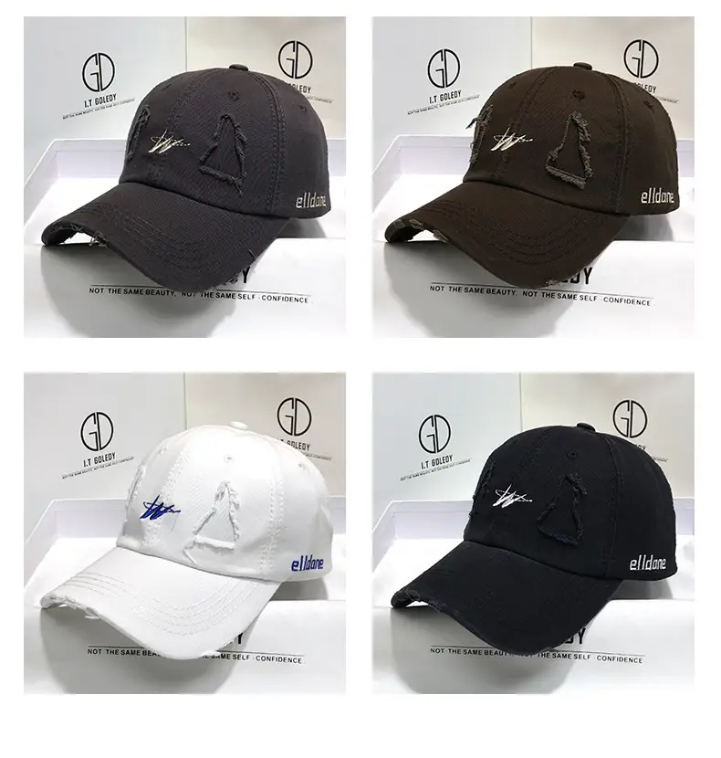 Vintage Baseball Cap Men's Trendy Ins Ripped Sun Hat Hip-hop Cap Soft Top — feature 5