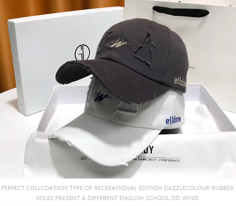 Vintage Baseball Cap Men's Trendy Ins Ripped Sun Hat Hip-hop Cap Soft Top — feature 7