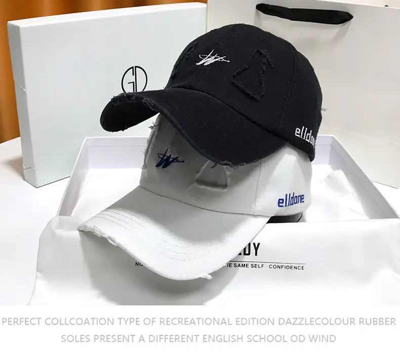 Vintage Baseball Cap Men's Trendy Ins Ripped Sun Hat Hip-hop Cap Soft Top — feature 8