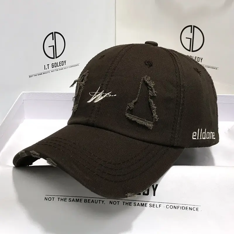 Vintage Baseball Cap Men's Trendy Ins Ripped Sun Hat Hip-hop Cap Soft Top - Image 3