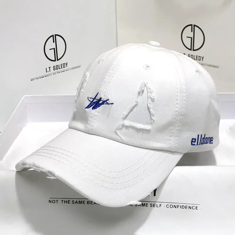 Vintage Baseball Cap Men's Trendy Ins Ripped Sun Hat Hip-hop Cap Soft Top - Image 4