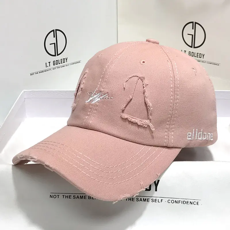 Vintage Baseball Cap Men's Trendy Ins Ripped Sun Hat Hip-hop Cap Soft Top - Image 5