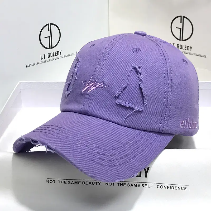 Vintage Baseball Cap Men's Trendy Ins Ripped Sun Hat Hip-hop Cap Soft Top - Image 6
