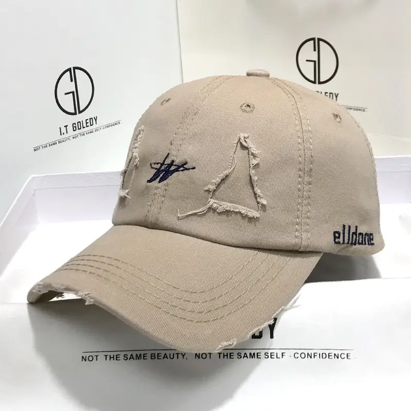 Vintage Baseball Cap Men's Trendy Ins Ripped Sun Hat Hip-hop Cap Soft Top - Image 7