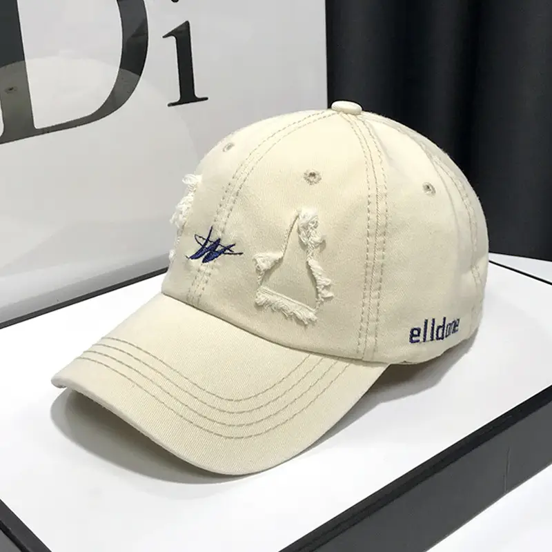 Vintage Baseball Cap Men's Trendy Ins Ripped Sun Hat Hip-hop Cap Soft Top - Image 8