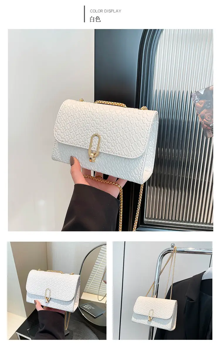 Trendy Woven Brown Shoulder Bag with Retro Lock — feature 26