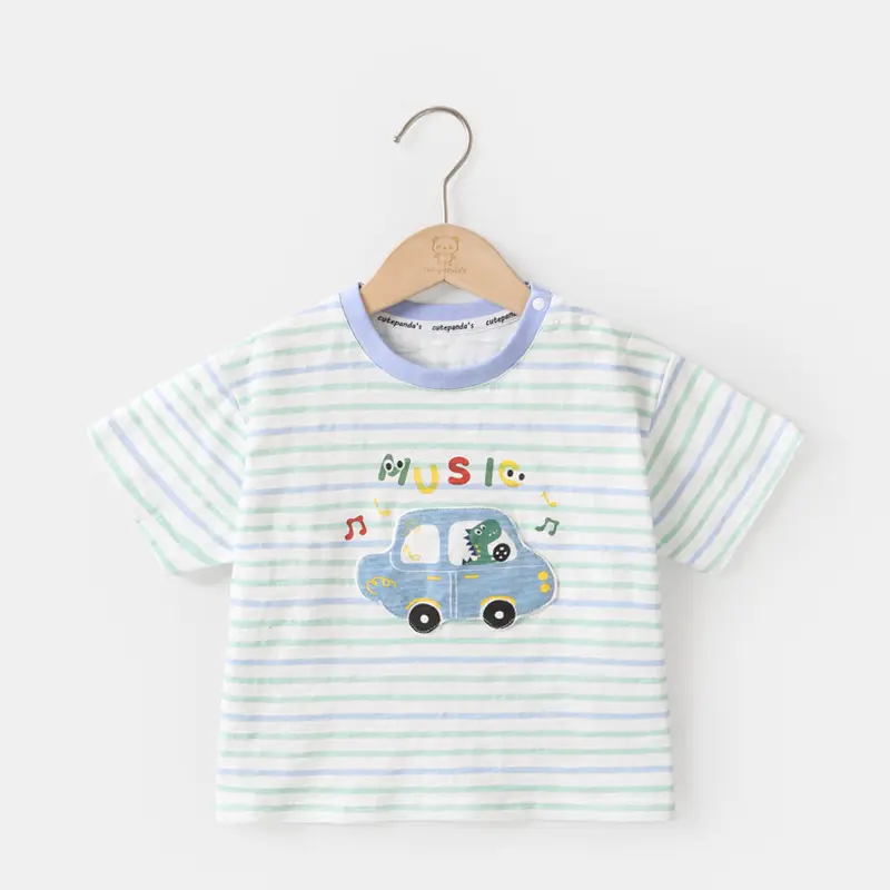 Baby T-Shirt Cutepanda Green White Panda Print Summer Casual
