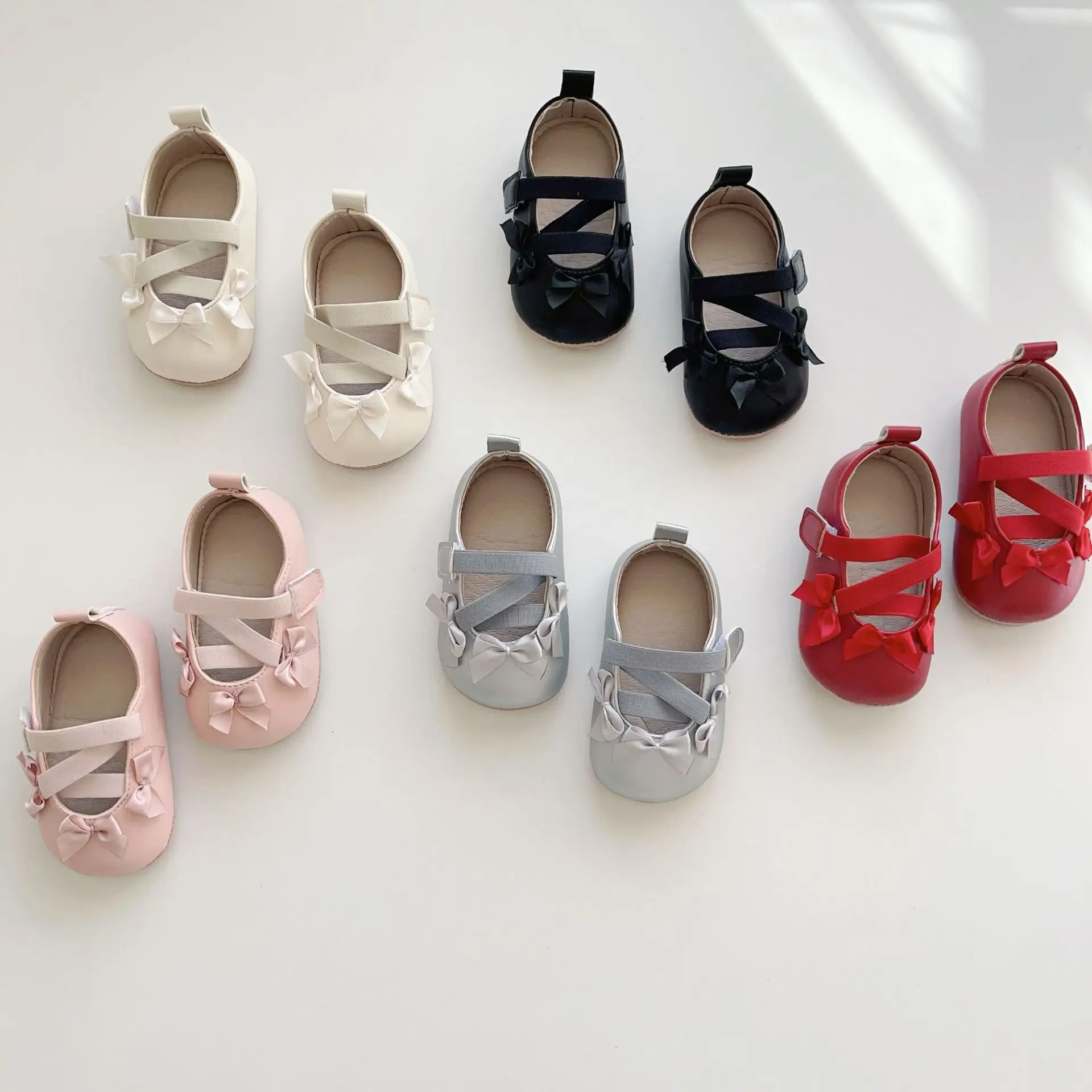 Red Bow Baby Shoes for Toddlers Soft Sole