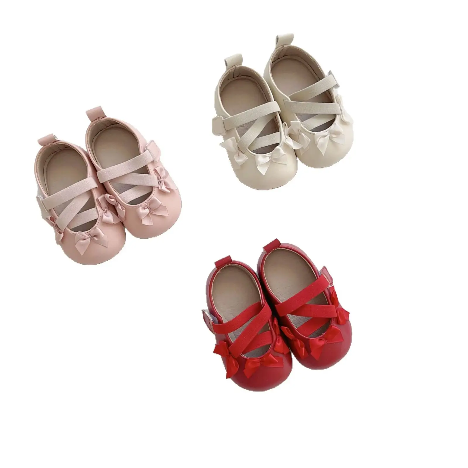 Red Bow Baby Shoes for Toddlers Soft Sole