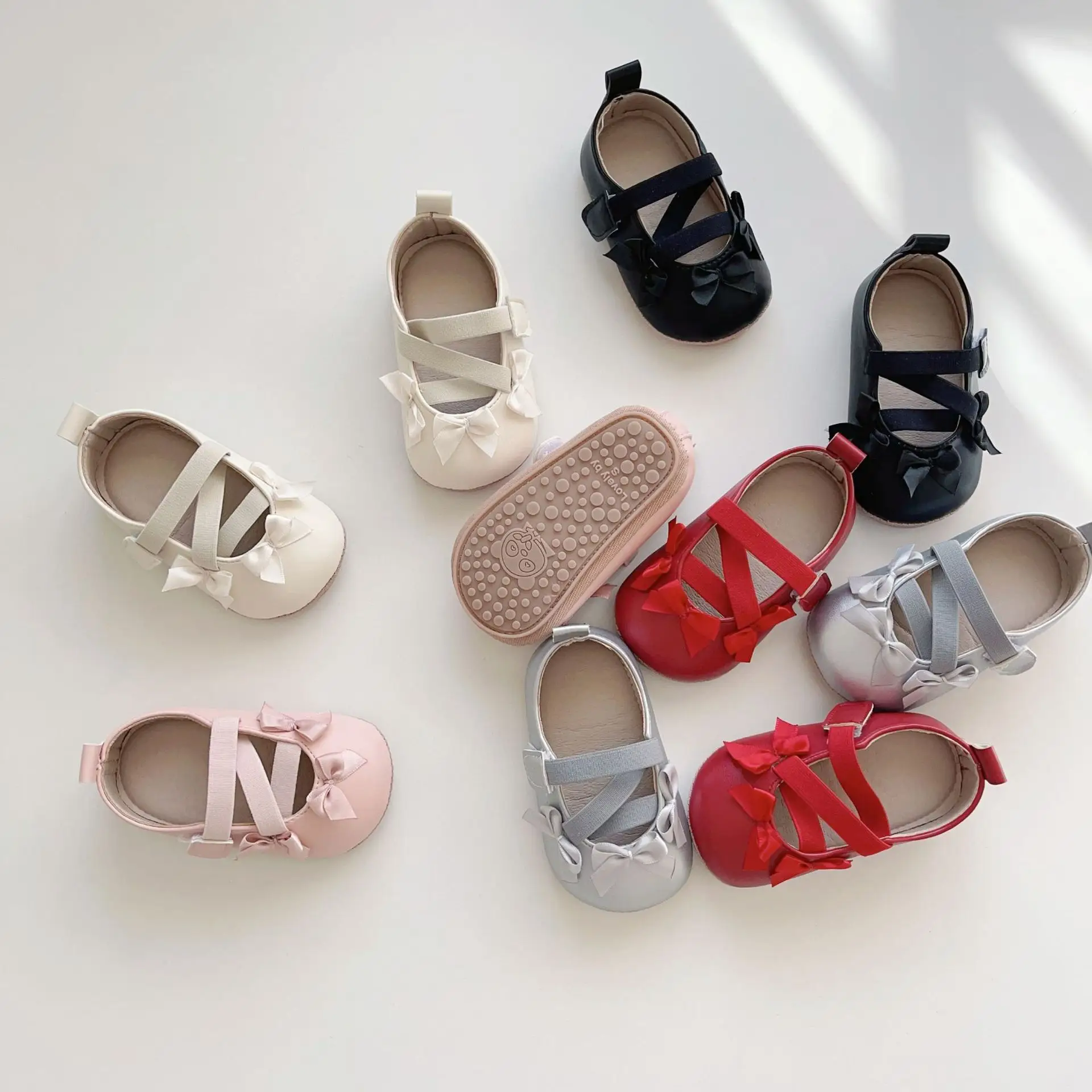 Red Bow Baby Shoes for Toddlers Soft Sole — feature 4