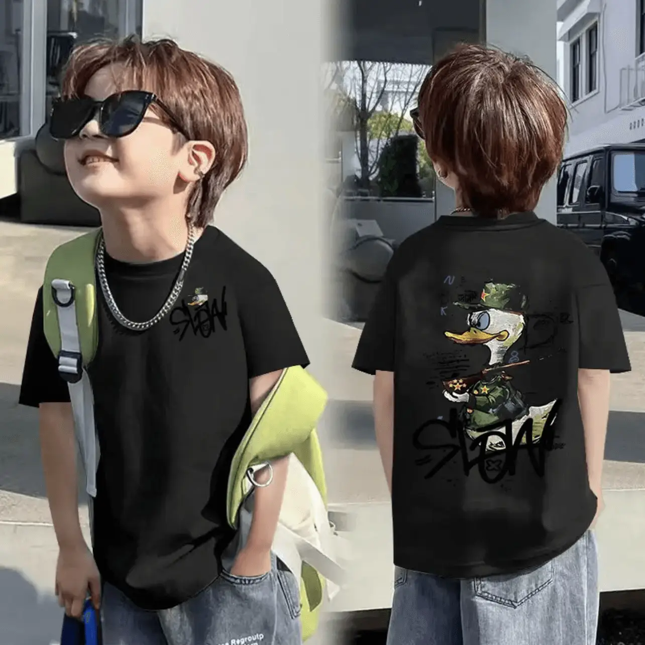 Children Cotton T-Shirt Boys Summer 2025 8-15Y - Image 2