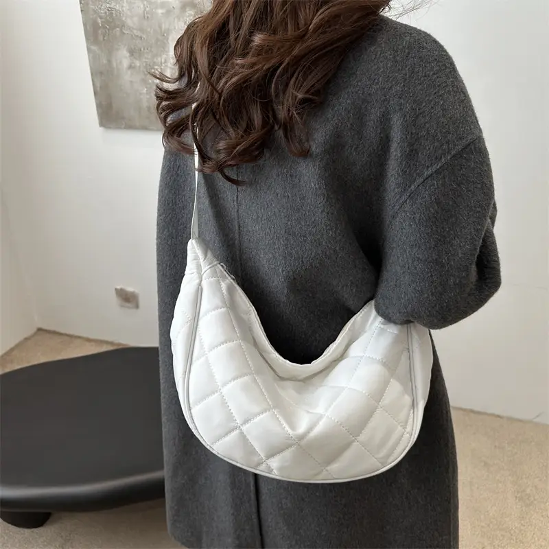 White Quilted Crossbody Bag for Women - Image 6