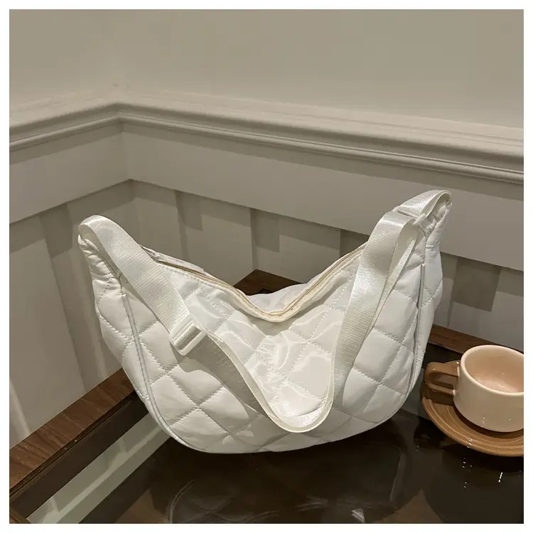 White Quilted Crossbody Bag for Women - Image 2