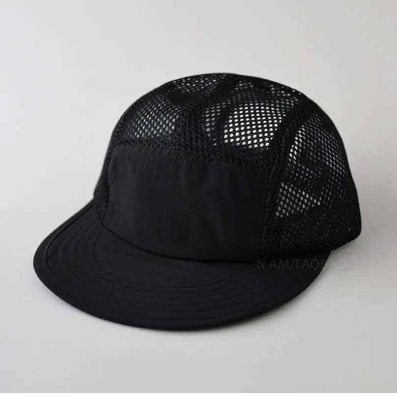 Men's White Mesh Baseball Cap with Flat Eave