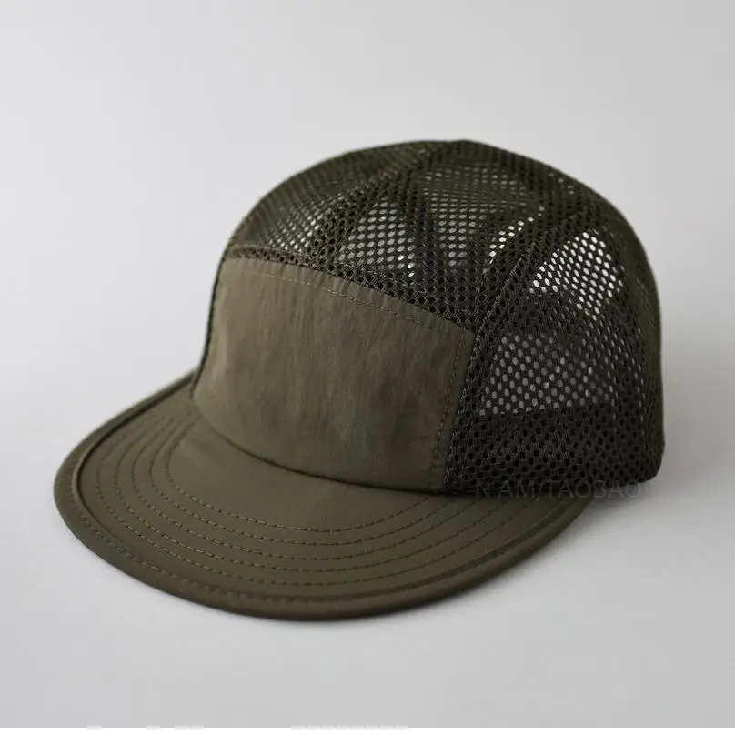 Men's White Mesh Baseball Cap with Flat Eave