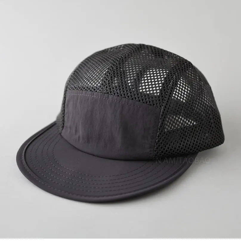 Men's White Mesh Baseball Cap with Flat Eave