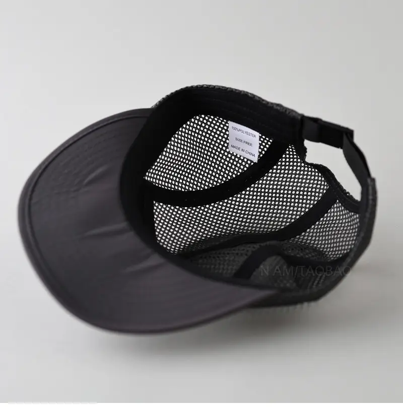 Men's White Mesh Baseball Cap with Flat Eave — feature 13