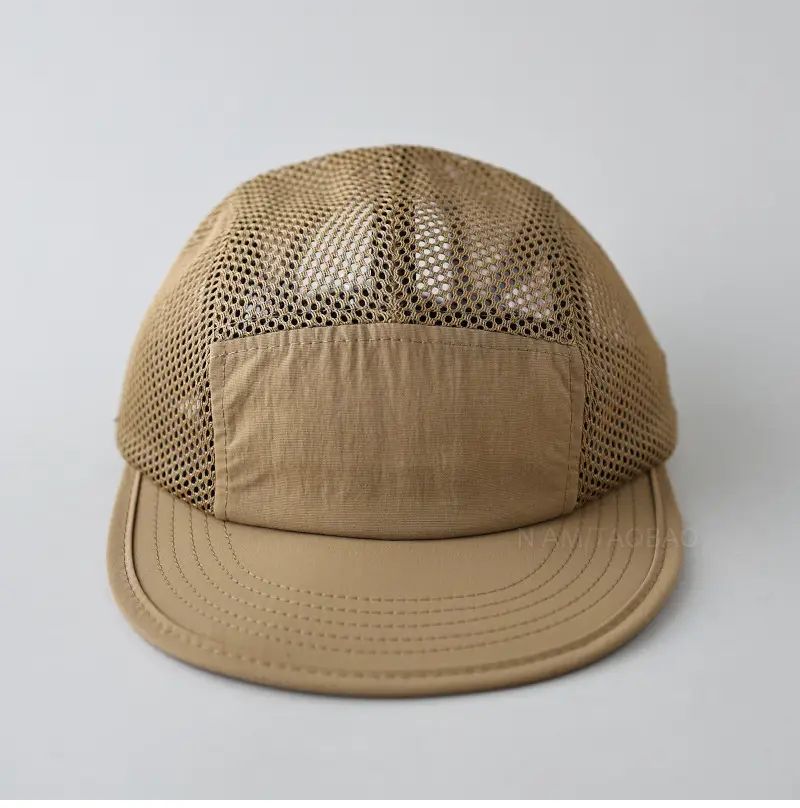Men's White Mesh Baseball Cap with Flat Eave — feature 9