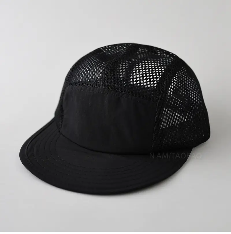 Men's White Mesh Baseball Cap with Flat Eave