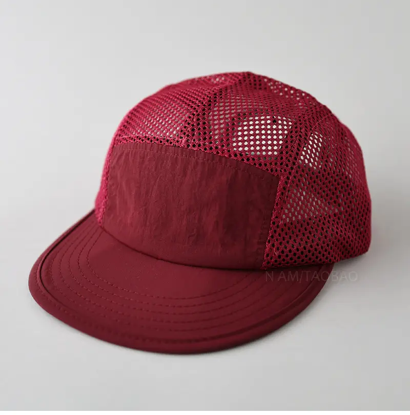 Men's White Mesh Baseball Cap with Flat Eave