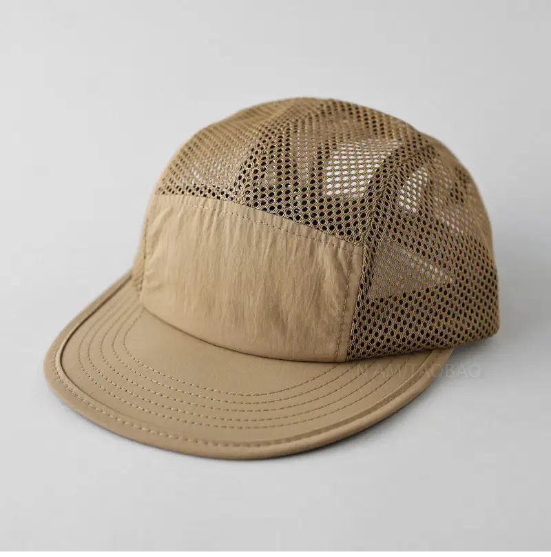 Men's White Mesh Baseball Cap with Flat Eave