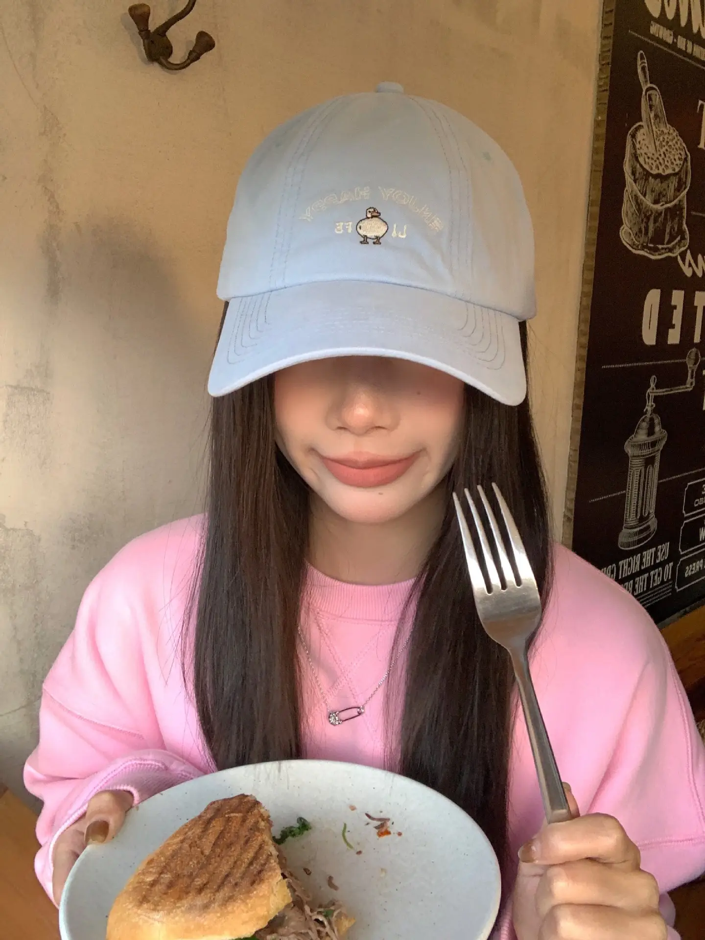 Light Blue Cartoon Embroidered Baseball Cap for Women — feature 11