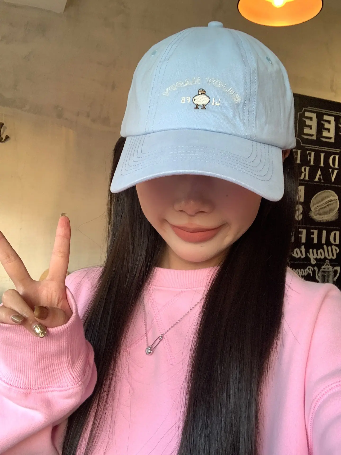 Light Blue Cartoon Embroidered Baseball Cap for Women — feature 12