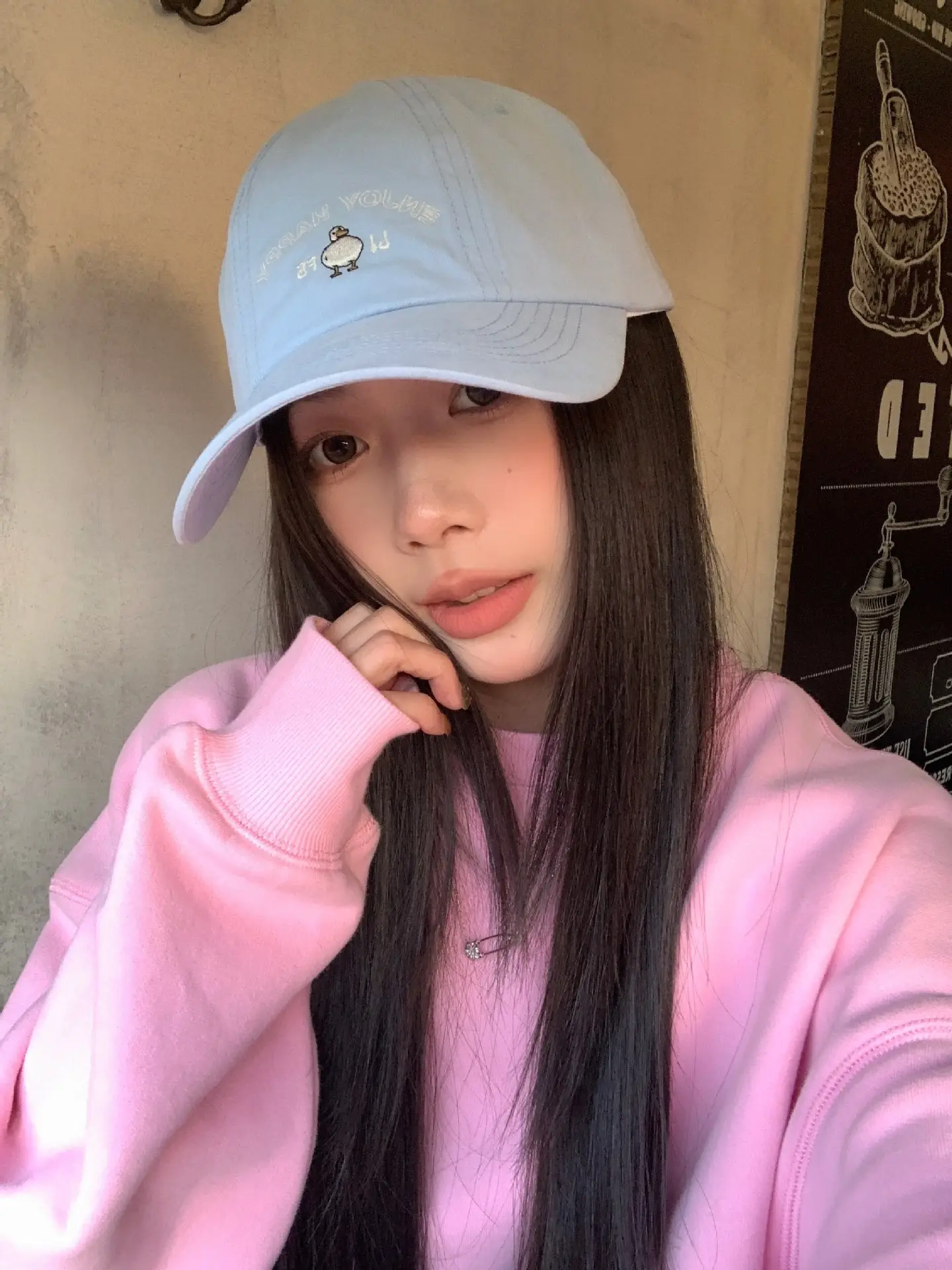Light Blue Cartoon Embroidered Baseball Cap for Women — feature 16