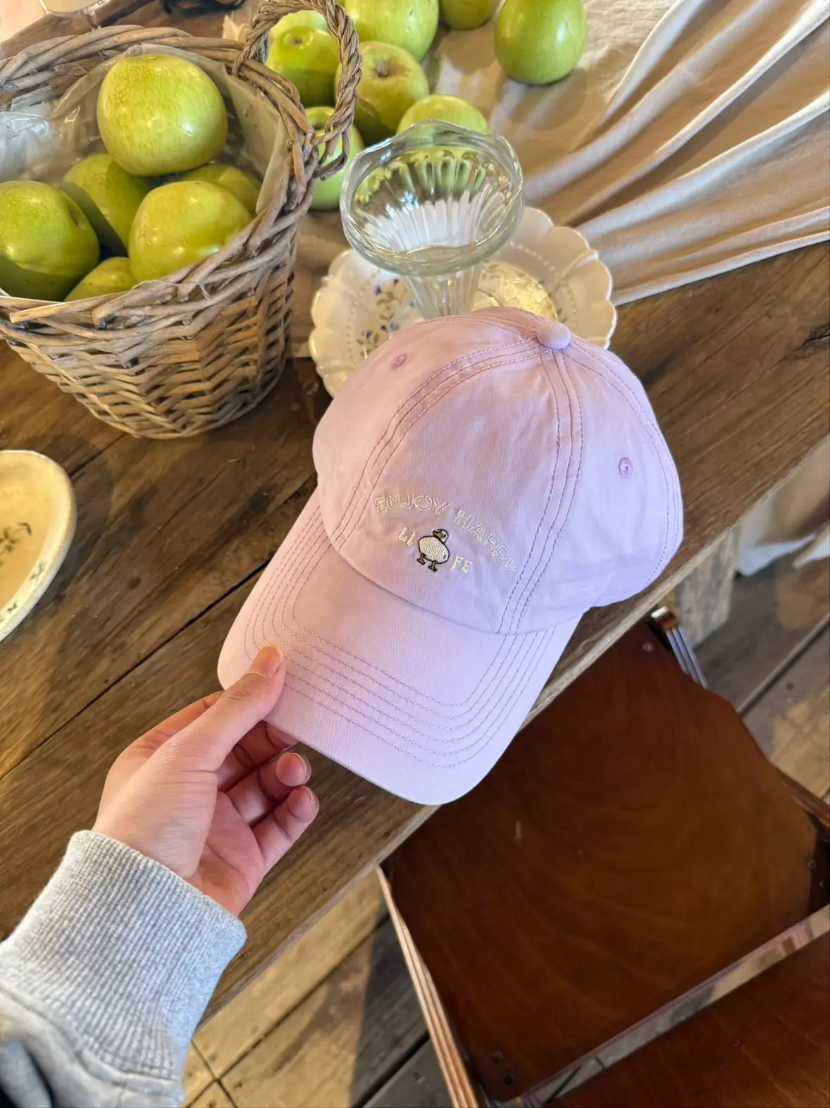 Light Blue Cartoon Embroidered Baseball Cap for Women — feature 22