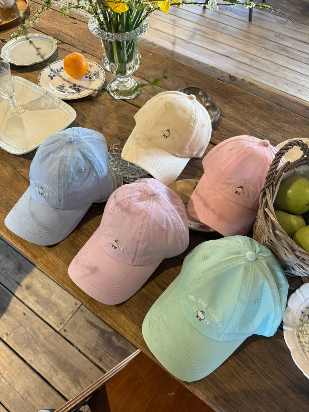 Light Blue Cartoon Embroidered Baseball Cap for Women — feature 7