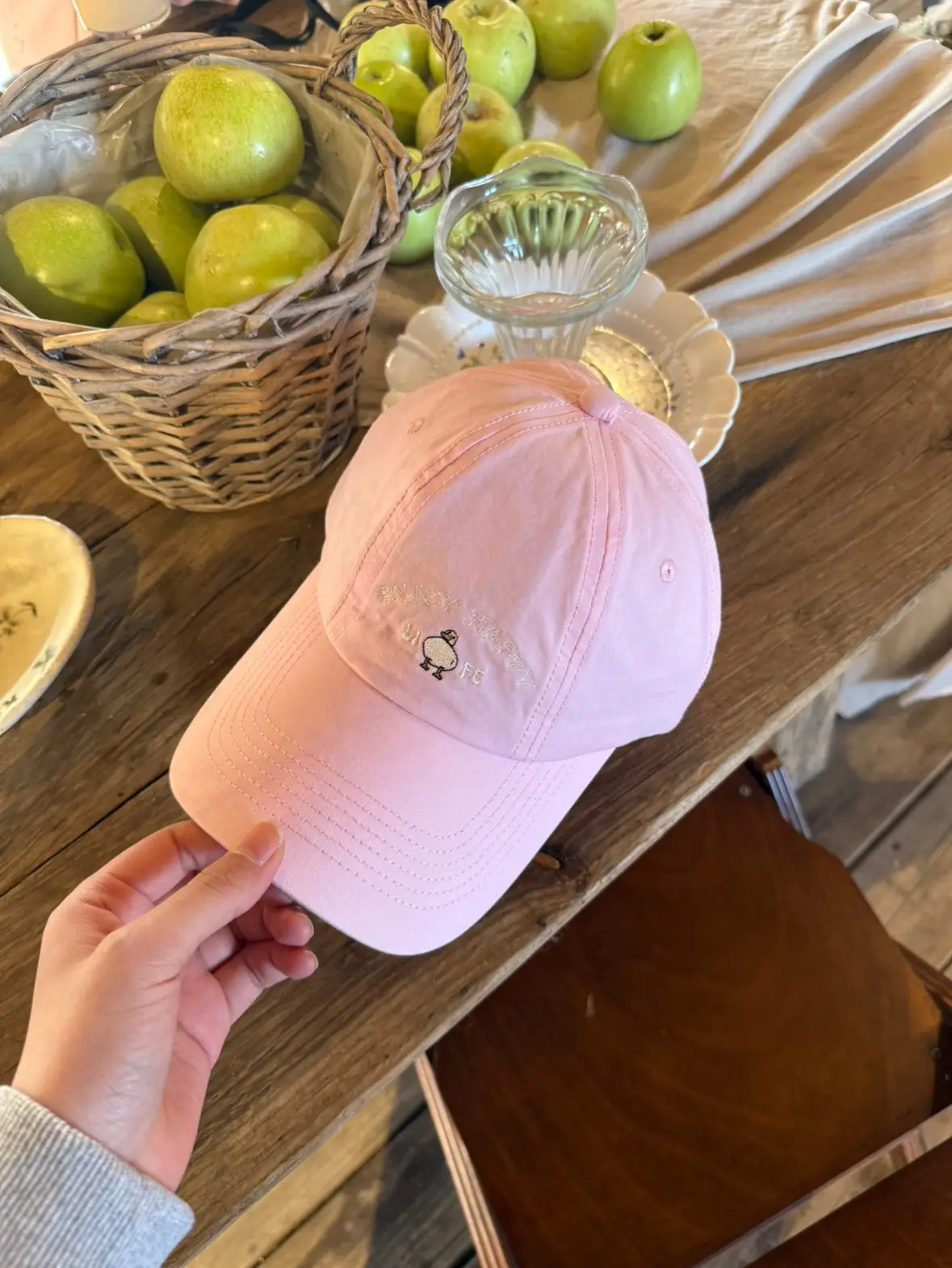 Light Blue Cartoon Embroidered Baseball Cap for Women - Image 3