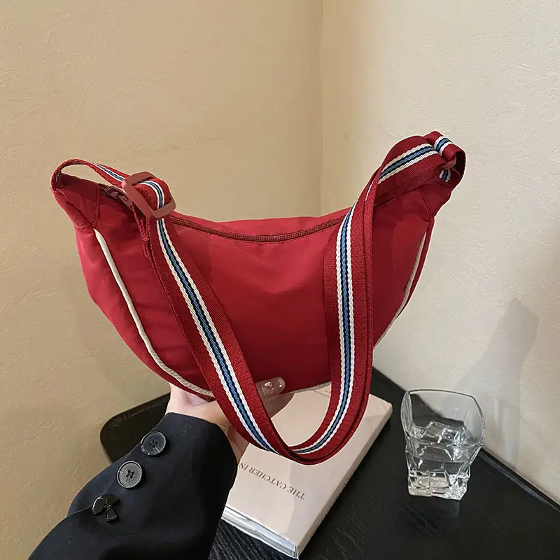 Women's Red Crossbody Bag with High-Quality Canvas - Image 4