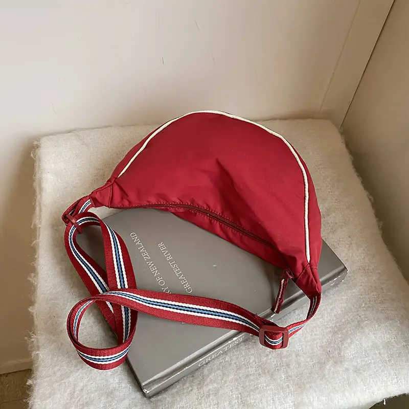Women's Red Crossbody Bag with High-Quality Canvas - Image 5