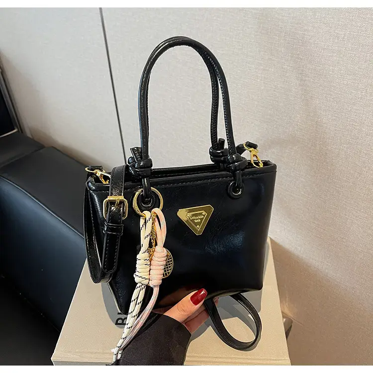 Women's Light Blue Retro Handbag with Gold Plated Logo — feature 28