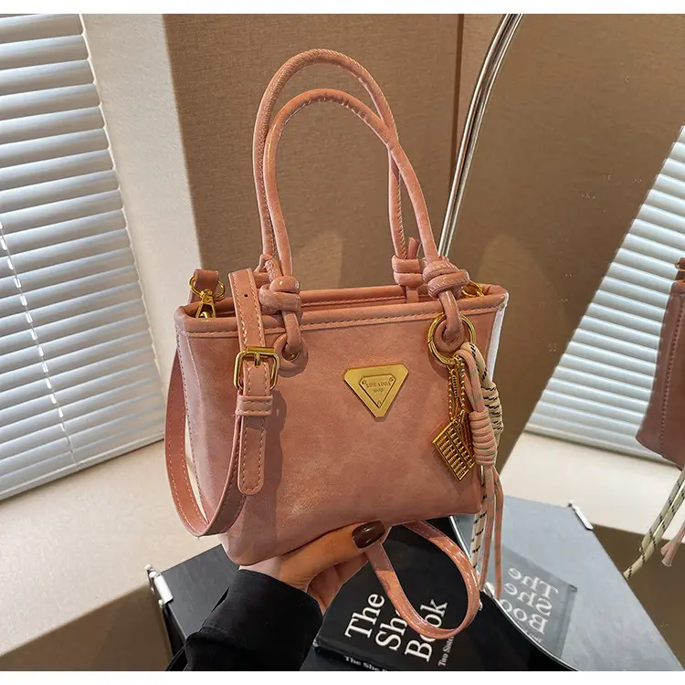 Women's Light Blue Retro Handbag with Gold Plated Logo — feature 33
