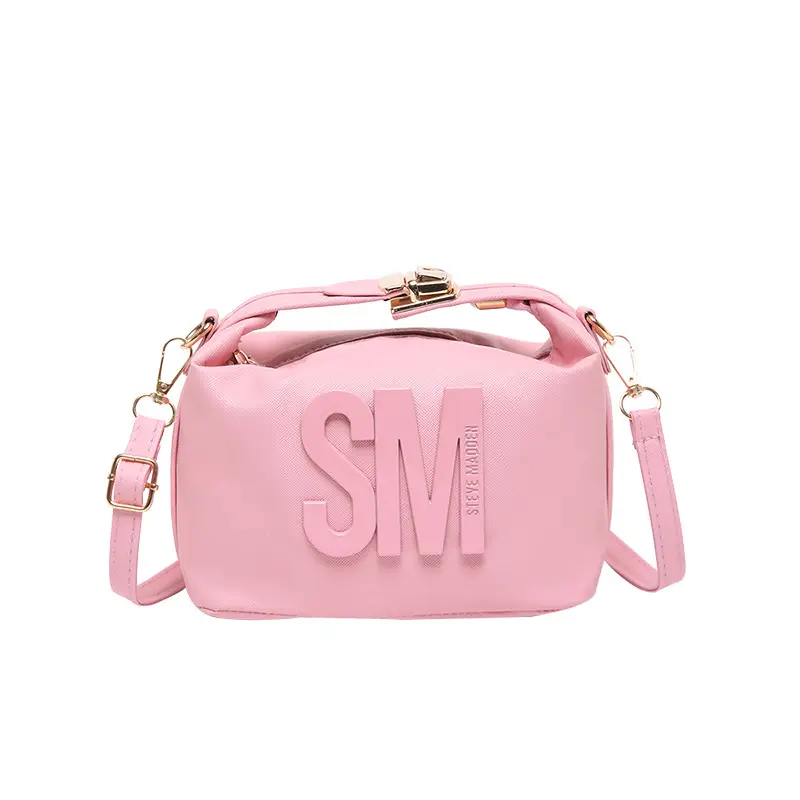 Yellow Square Shoulder Bag with "SM" Print - Image 11