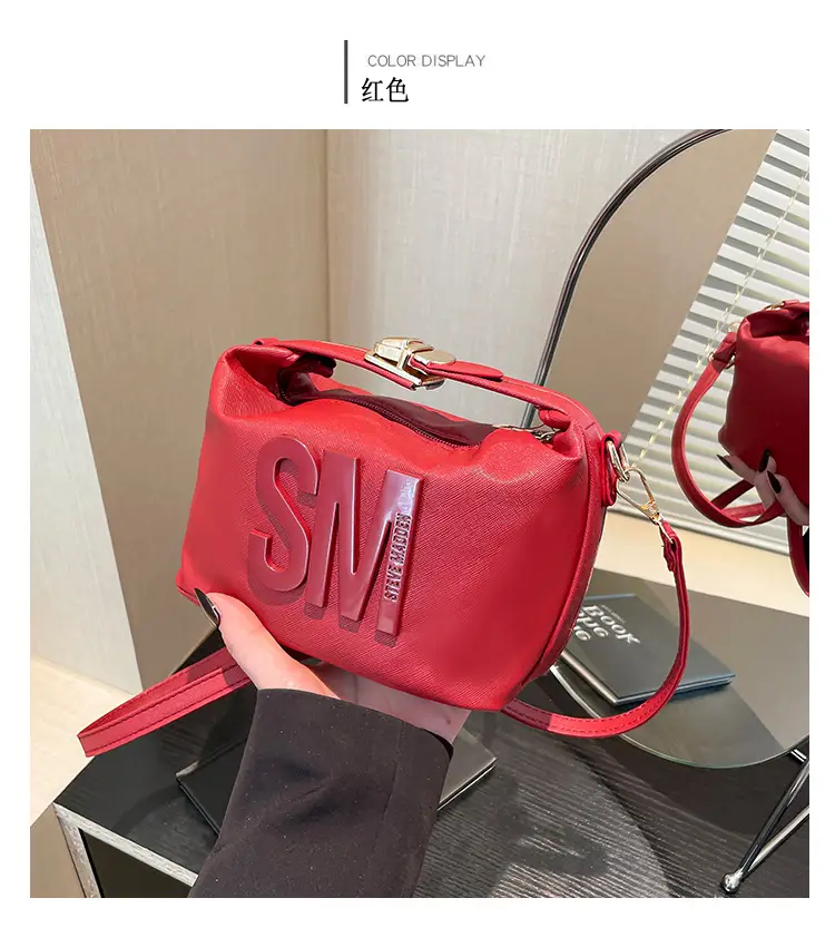 Yellow Square Shoulder Bag with "SM" Print — feature 25
