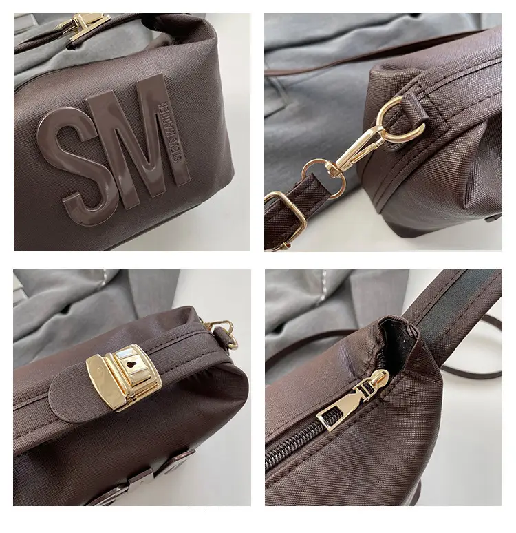 Yellow Square Shoulder Bag with "SM" Print — feature 8