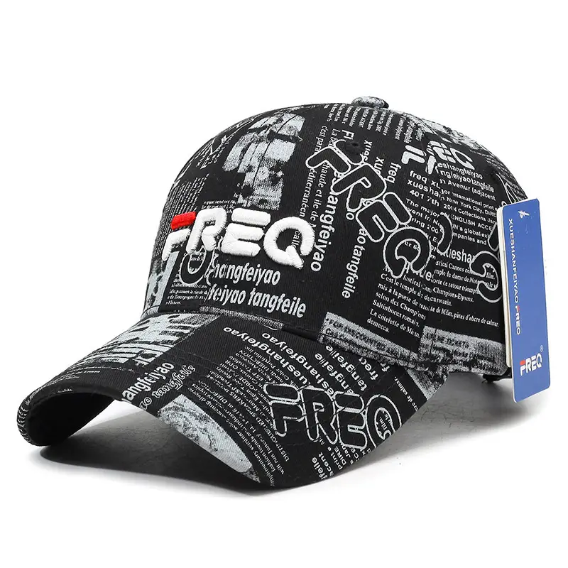 Men's Black Graphic Baseball Cap with "REQ" Brand - Image 5