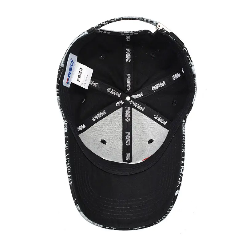 Men's Black Graphic Baseball Cap with "REQ" Brand - Image 6