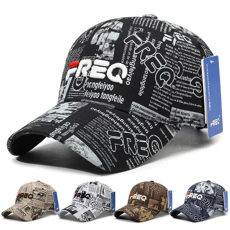 Men's Black Graphic Baseball Cap with "REQ" Brand - Image 9