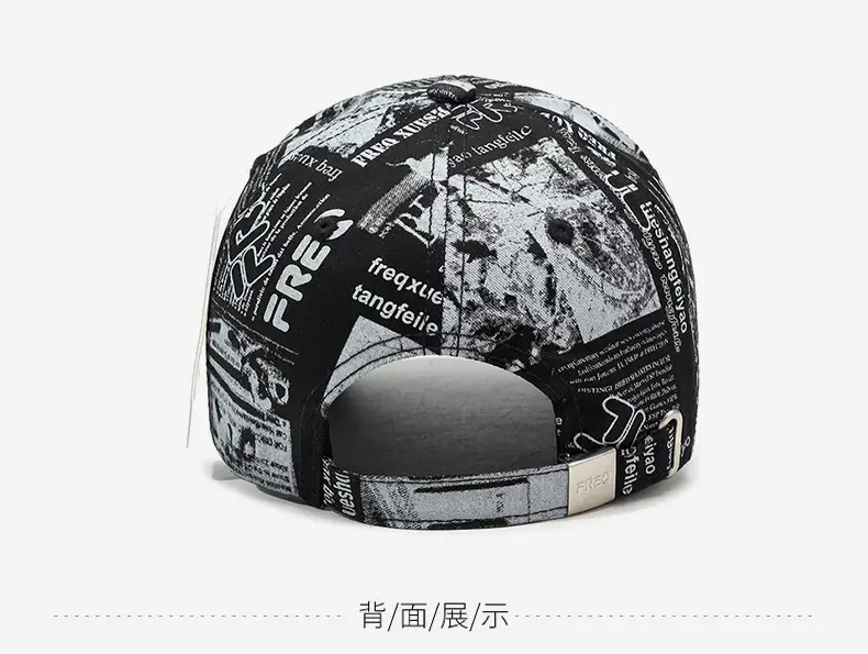 Men's Black Graphic Baseball Cap with "REQ" Brand — feature 11