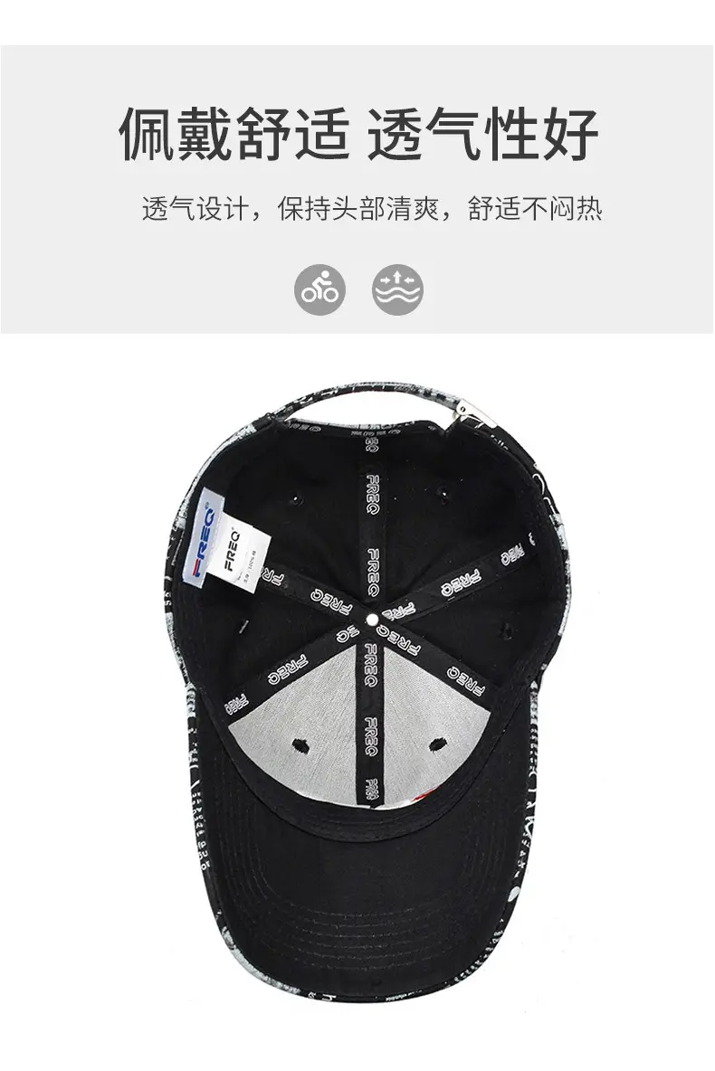 Men's Black Graphic Baseball Cap with "REQ" Brand — feature 5