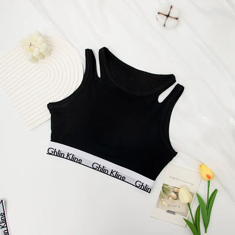 Fengyun Black Off-Shoulder Bra with Double Straps - Image 3