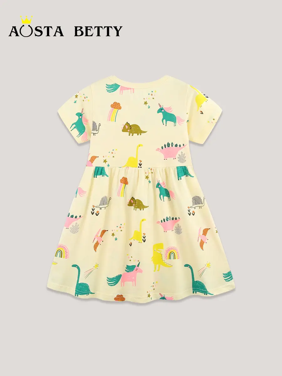 Printed Dinosaur Girls Skirt Summer Dress - Image 3