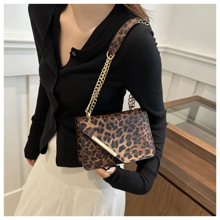 Leopard Print Chain Shoulder Bag for Women — feature 14