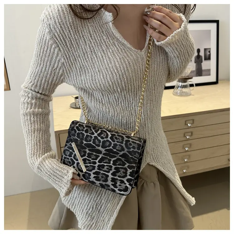 Leopard Print Chain Shoulder Bag for Women — feature 19