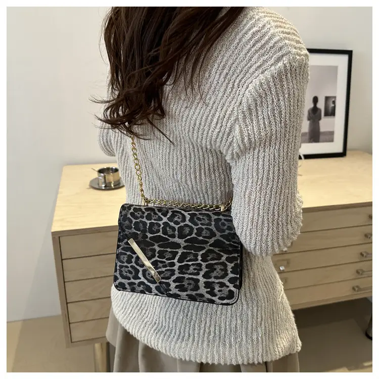Leopard Print Chain Shoulder Bag for Women — feature 20