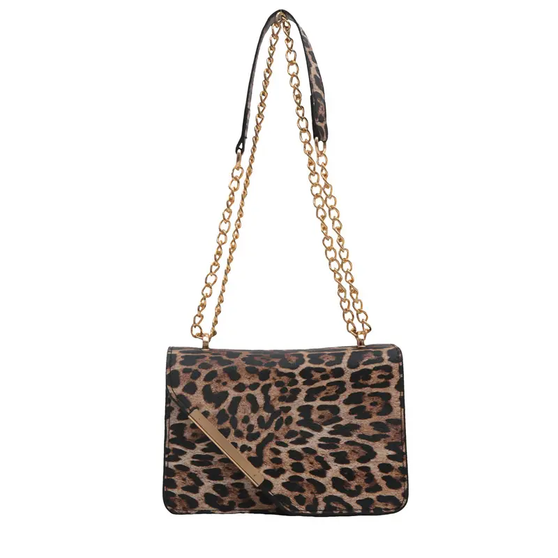 Leopard Print Chain Shoulder Bag for Women - Image 2